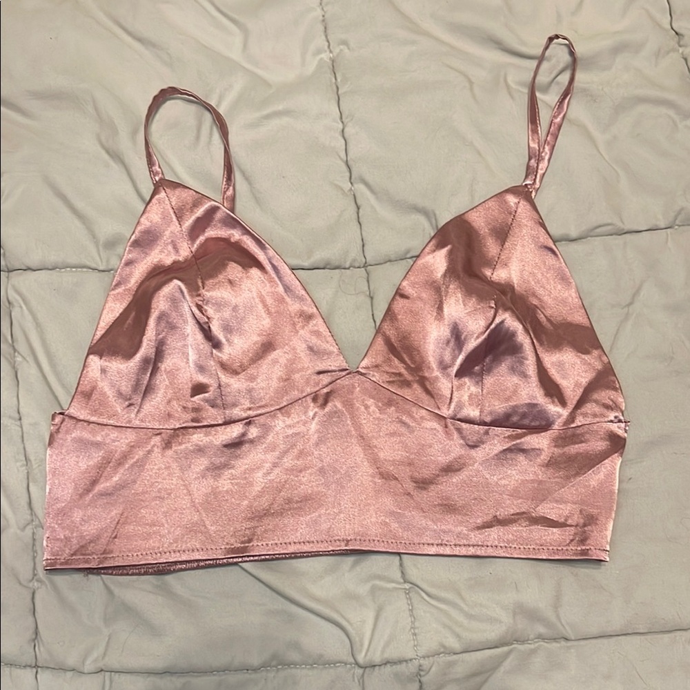 Satin Bralette in Pink